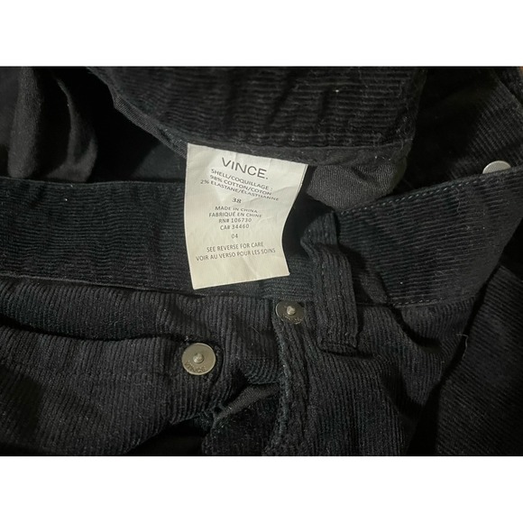Vince Corduroy Pants Men's 38x33  Black Casual Stretch - Picture 6 of 7